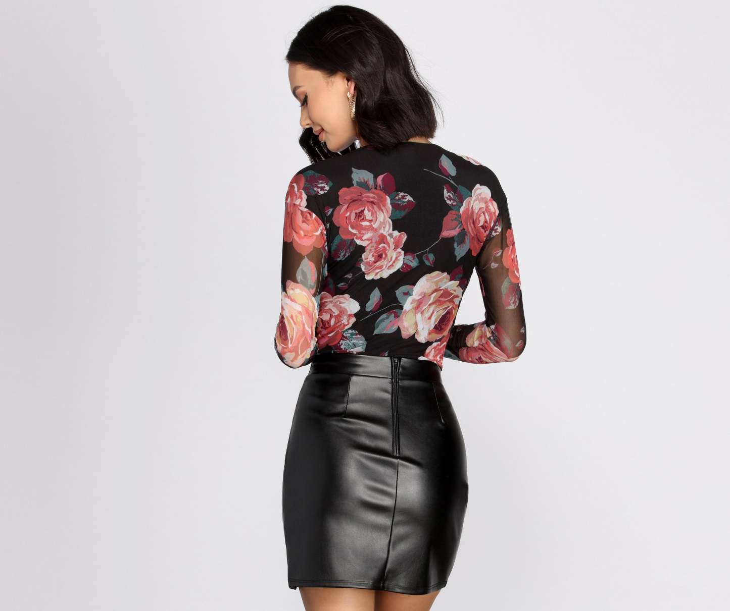 Fresh In Floral Mesh Bodysuit - Lady Occasions