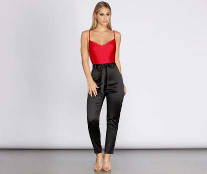 On It Cowl Neck Bodysuit - Lady Occasions