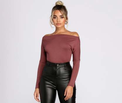 Lovin' Knit Boat Neck Bodysuit - Lady Occasions