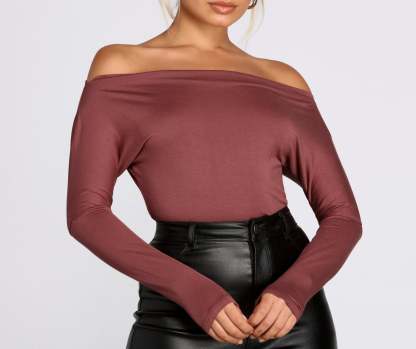 Lovin' Knit Boat Neck Bodysuit - Lady Occasions