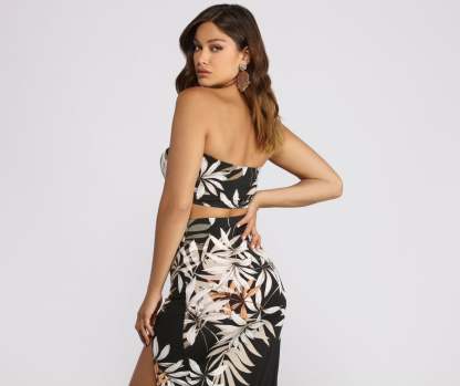 Tropical Palm Leaf Tube Top - Lady Occasions