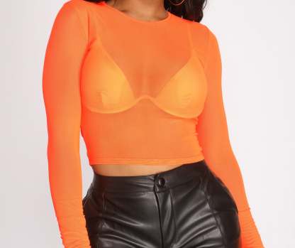 In A Mesh Mood Crop Top - Lady Occasions