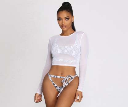 In A Mesh Mood Crop Top - Lady Occasions
