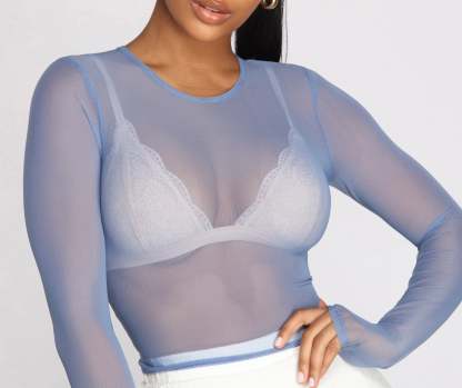 In A Mesh Mood Crop Top - Lady Occasions