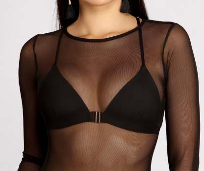 Clearly Meant For You Sheer Mesh Tunic - Lady Occasions