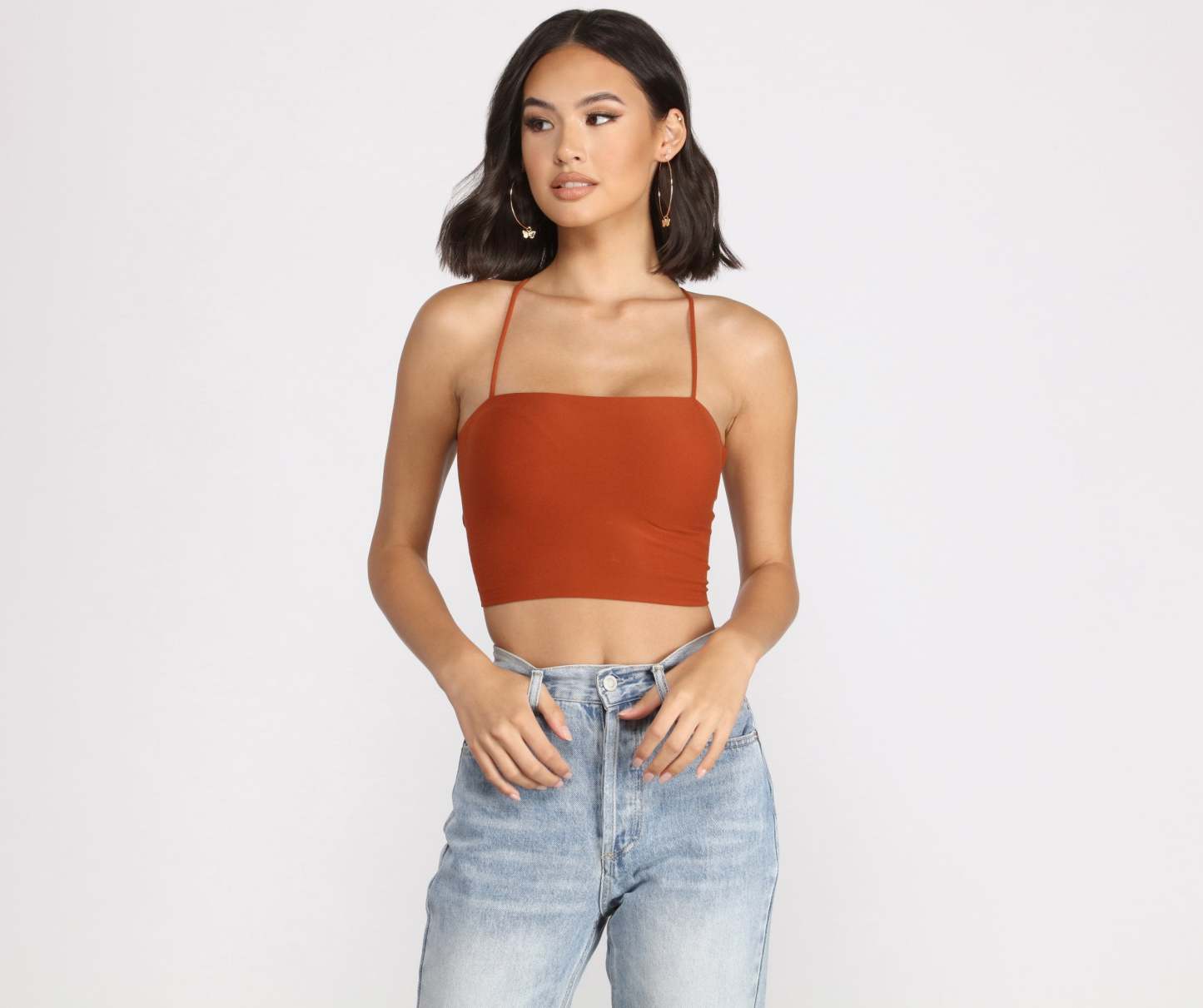 Step Up Crop Lace-Up Top - Lady Occasions