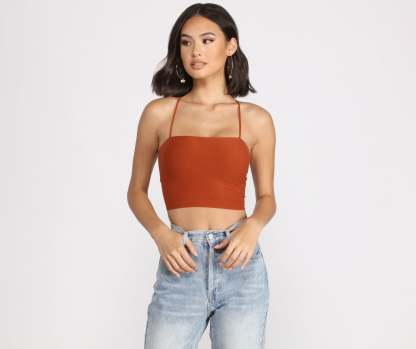Step Up Crop Lace-Up Top - Lady Occasions