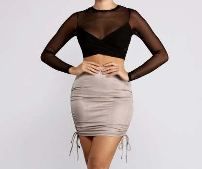 All Eyes on You Mesh Crop Top - Lady Occasions