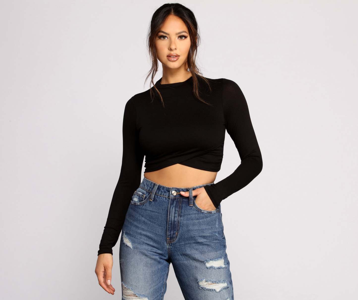 Stylish Stunner Crepe Knit Crop Top - Lady Occasions