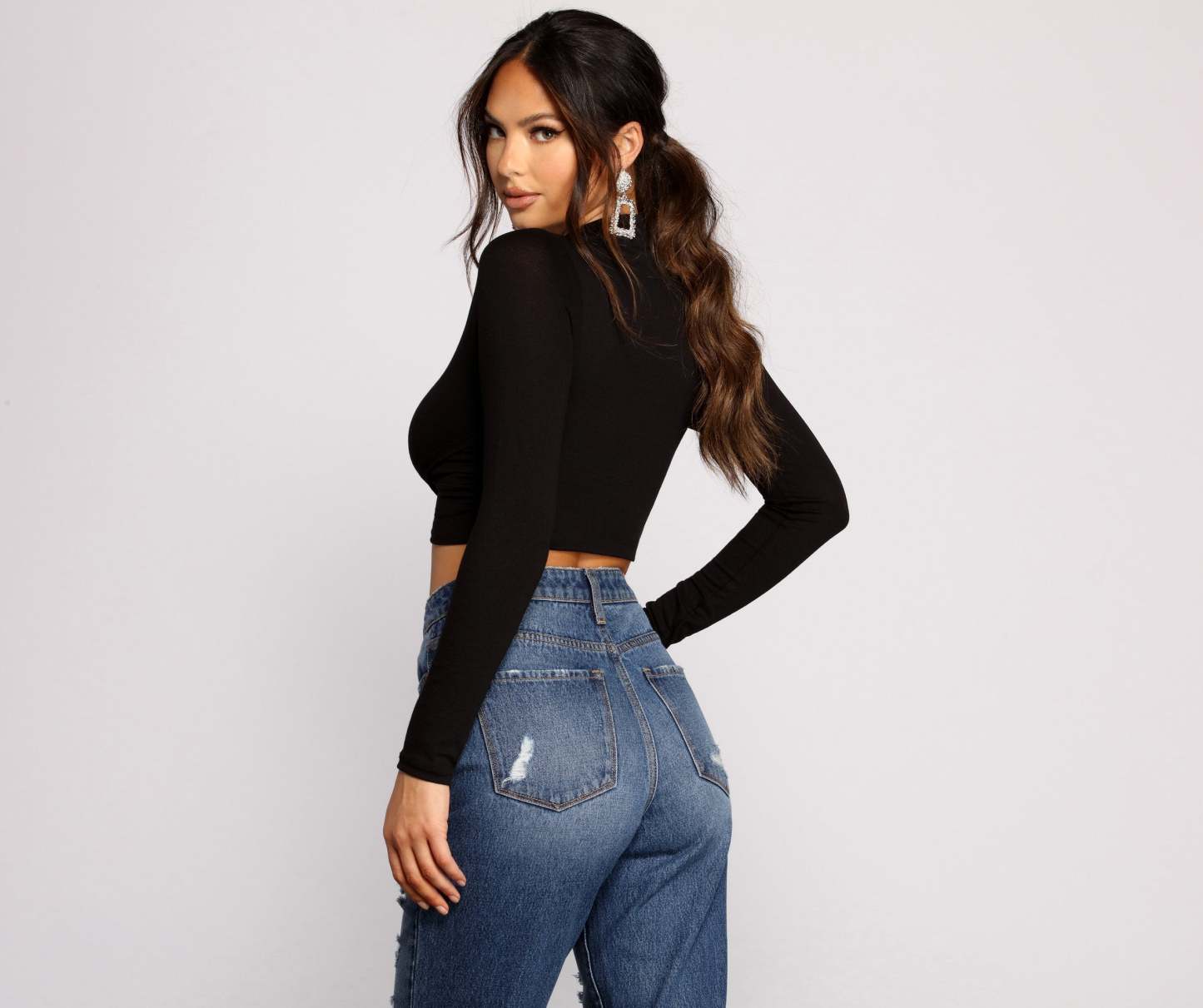 Stylish Stunner Crepe Knit Crop Top - Lady Occasions