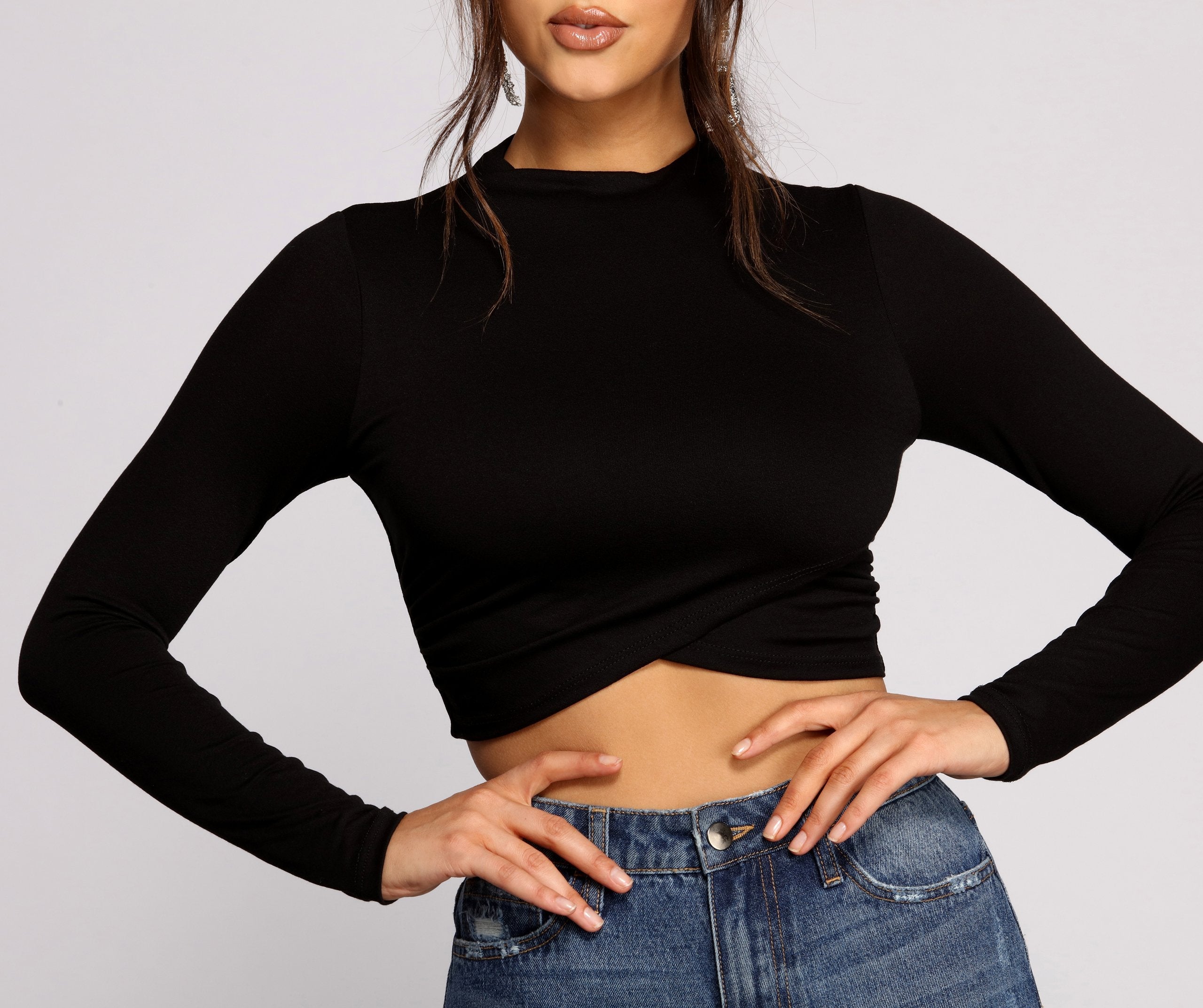 Stylish Stunner Crepe Knit Crop Top - Lady Occasions