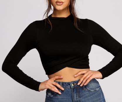 Stylish Stunner Crepe Knit Crop Top - Lady Occasions