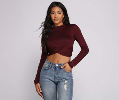 Stylish Stunner Crepe Knit Crop Top - Lady Occasions