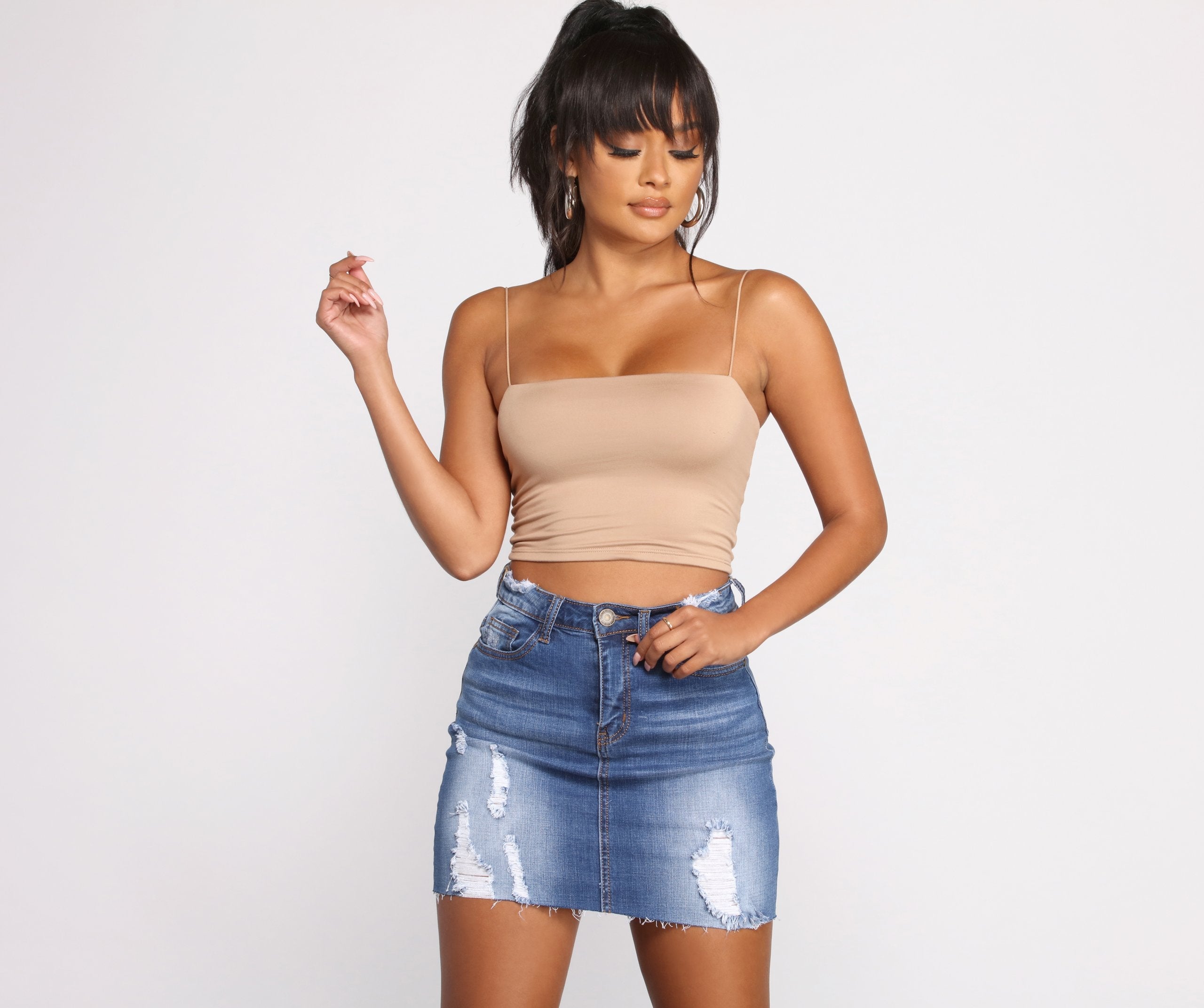 Cropped And Basic Tank - Lady Occasions