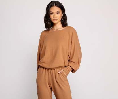 Keeping Knit' Basic Long Sleeve Top - Lady Occasions
