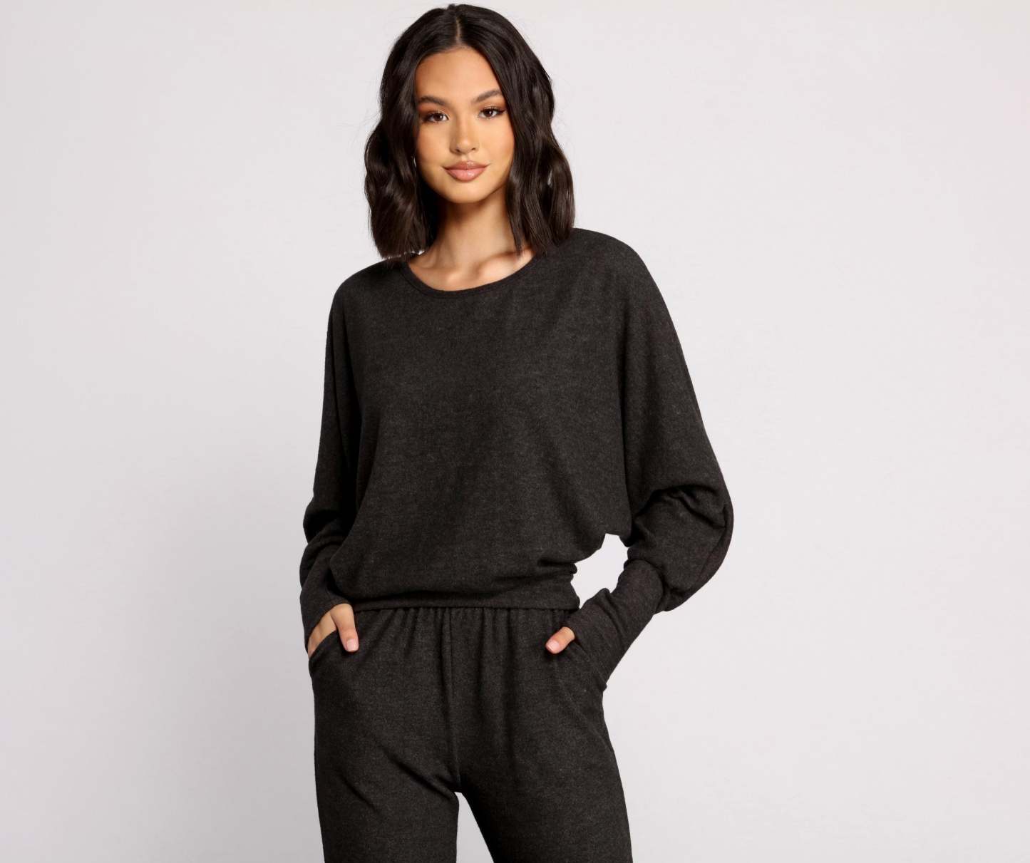 Keeping Knit' Basic Long Sleeve Top - Lady Occasions