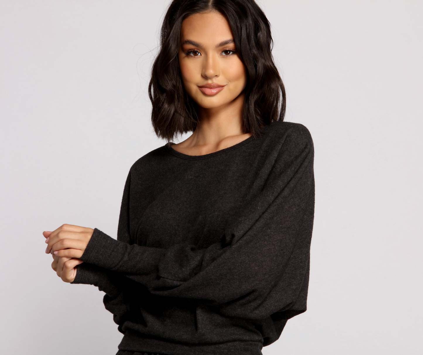 Keeping Knit' Basic Long Sleeve Top - Lady Occasions