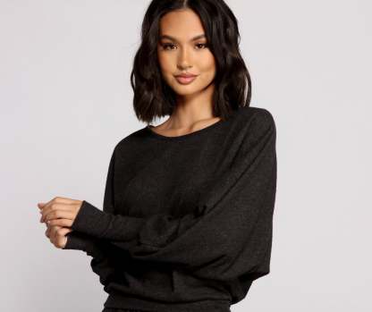 Keeping Knit' Basic Long Sleeve Top - Lady Occasions