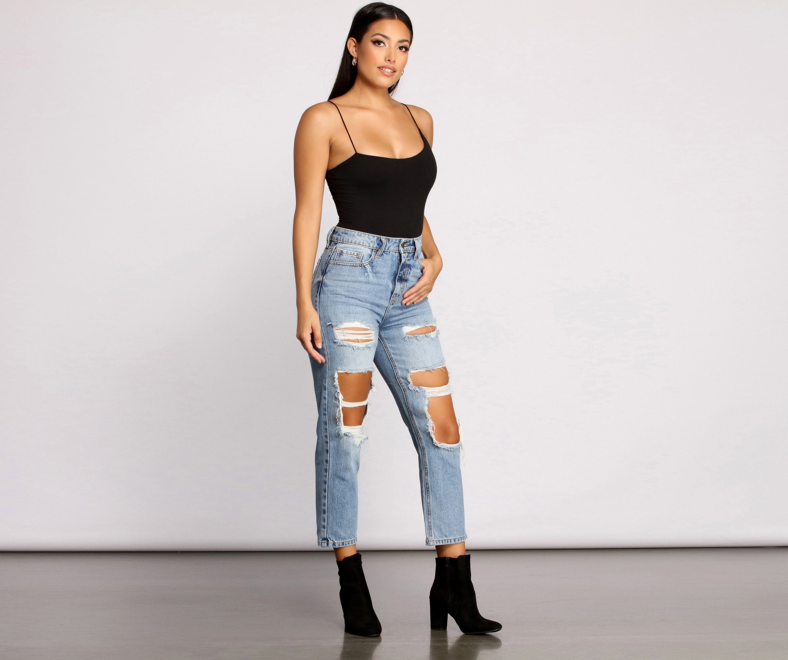 Keeping Knit Basic Asymmetrical Strap Bodysuit - Lady Occasions