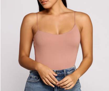 Keeping Knit Basic Asymmetrical Strap Bodysuit - Lady Occasions