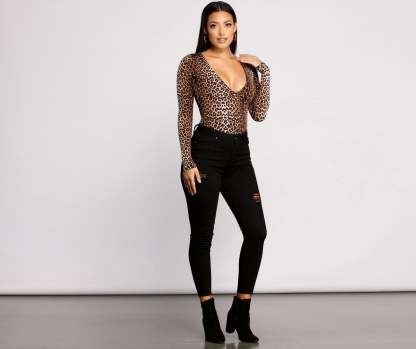 Instincts Unleashed Long Sleeve Bodysuit - Lady Occasions