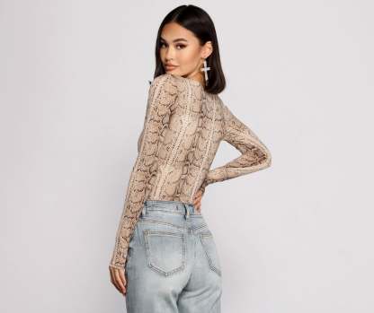 Instincts Unleashed Long Sleeve Bodysuit - Lady Occasions