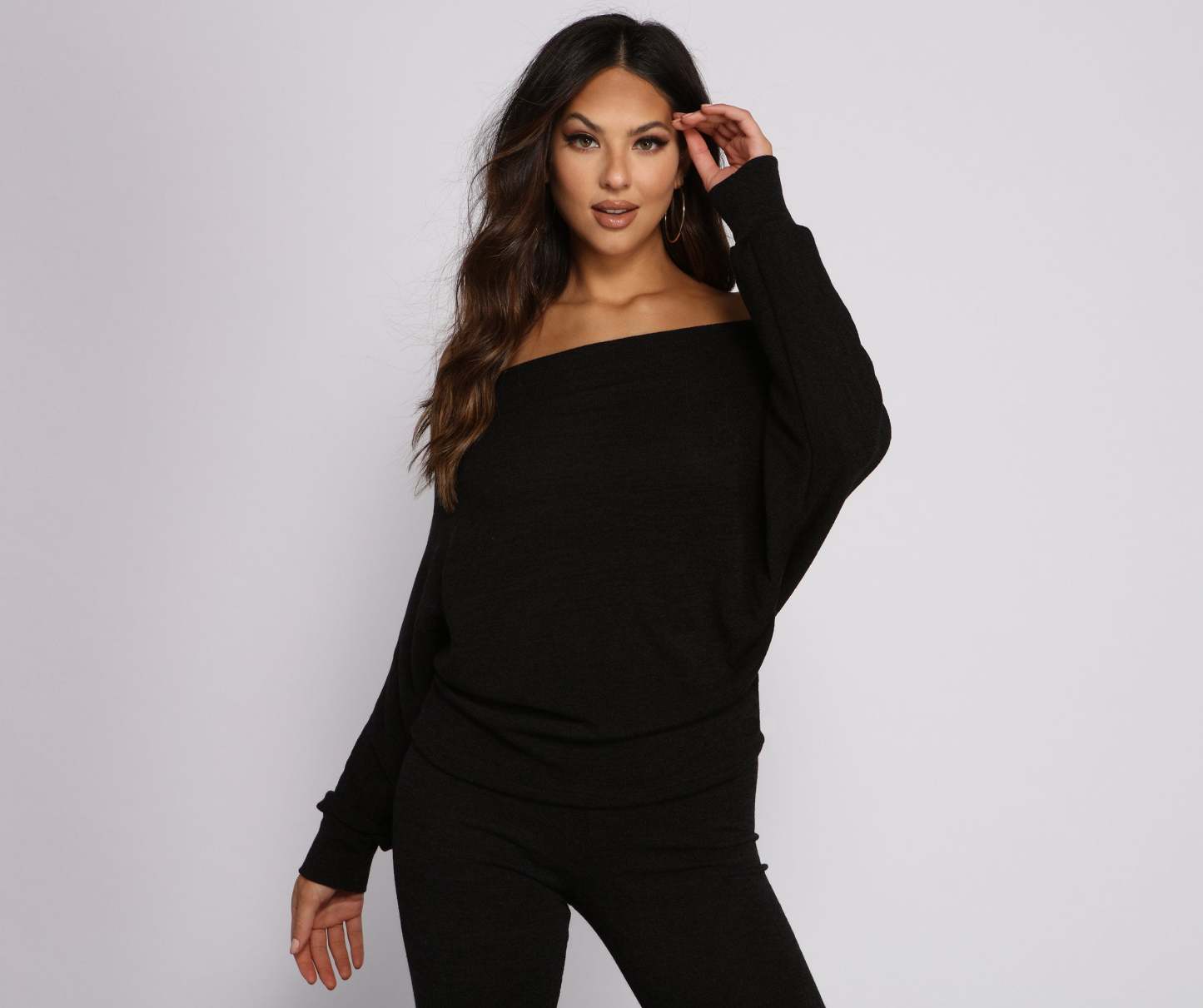 Strike A Pose Dolman Sleeve Knit Top - Lady Occasions