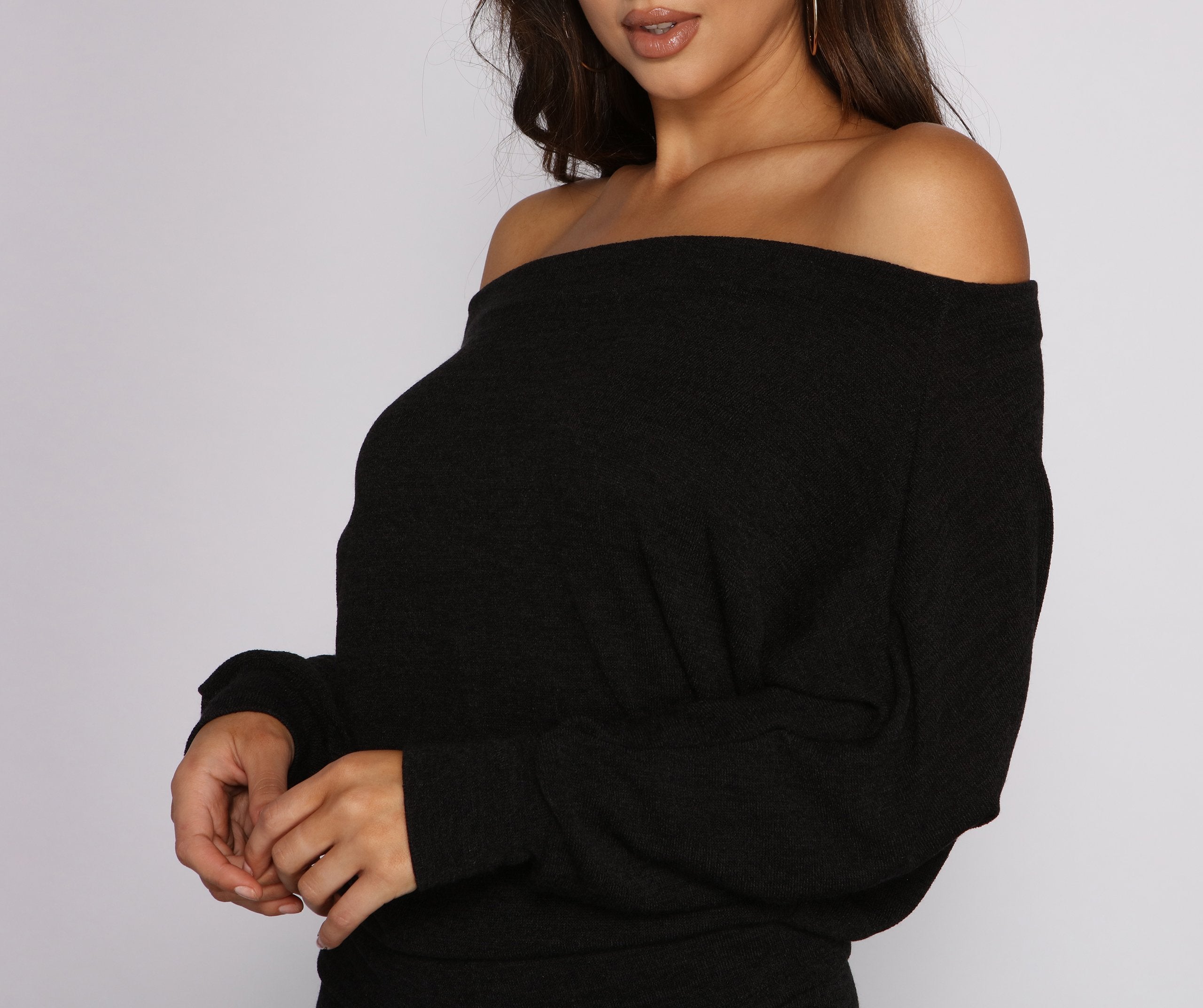 Strike A Pose Dolman Sleeve Knit Top - Lady Occasions