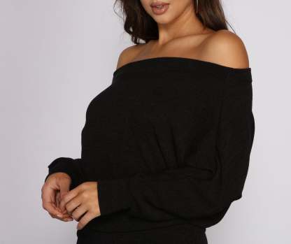 Strike A Pose Dolman Sleeve Knit Top - Lady Occasions
