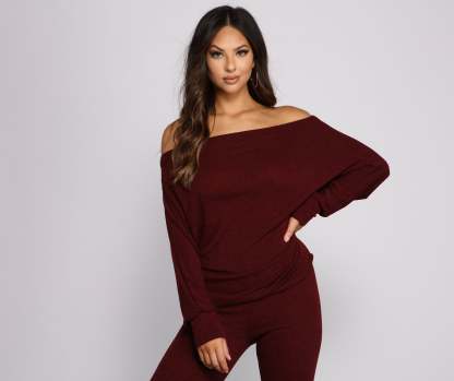 Strike A Pose Dolman Sleeve Knit Top - Lady Occasions