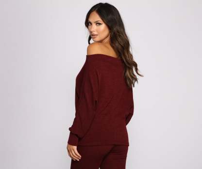 Strike A Pose Dolman Sleeve Knit Top - Lady Occasions
