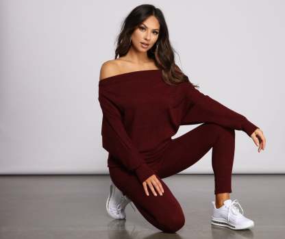 Strike A Pose Dolman Sleeve Knit Top - Lady Occasions