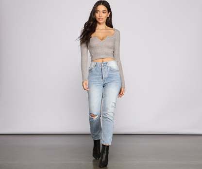Must-Have Ribbed Knit Crop Top - Lady Occasions