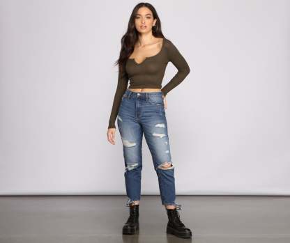Must-Have Ribbed Knit Crop Top - Lady Occasions