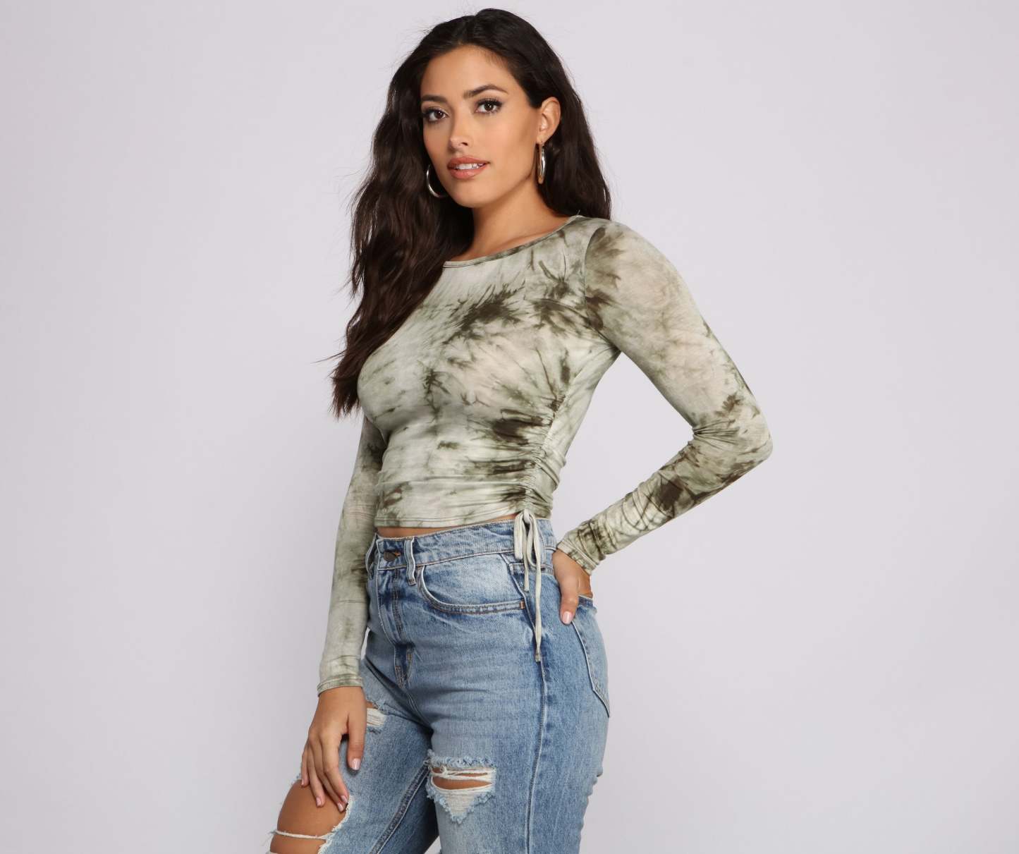 Tie Dye Jersey Knit Crop Top - Lady Occasions