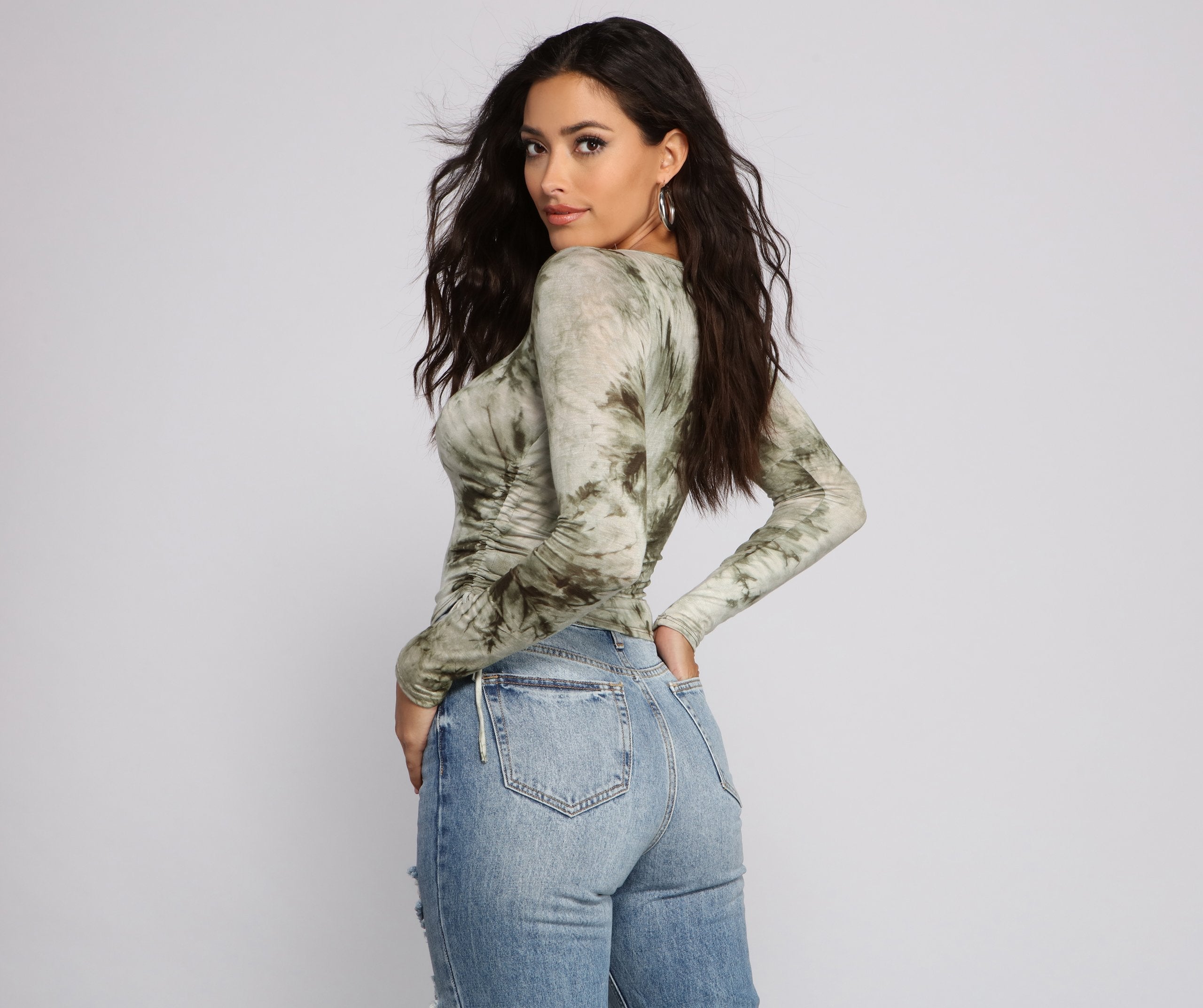Tie Dye Jersey Knit Crop Top - Lady Occasions