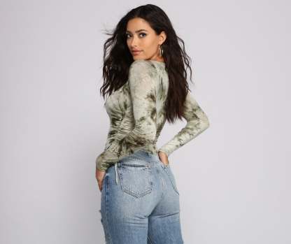 Tie Dye Jersey Knit Crop Top - Lady Occasions