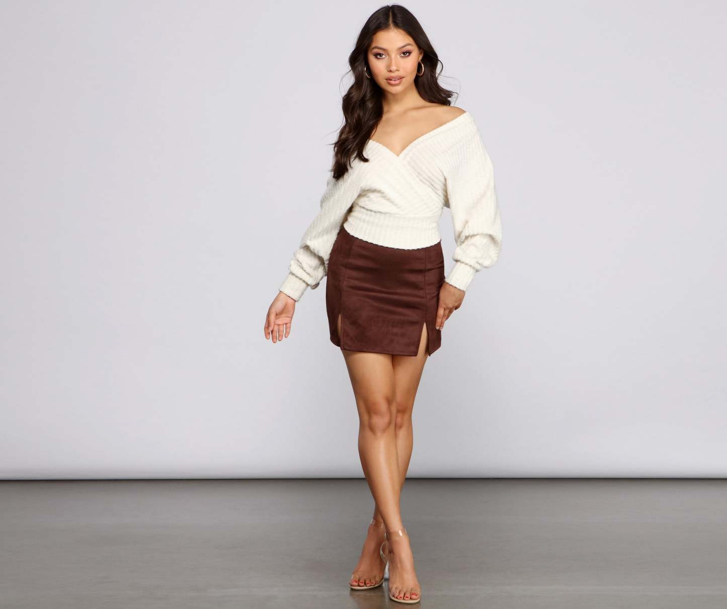 Need For Glam Surplice Ribbed Top - Lady Occasions