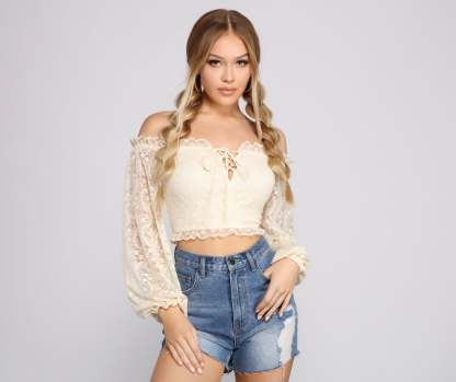 Lovin' Lace Crochet Crop Top - Lady Occasions