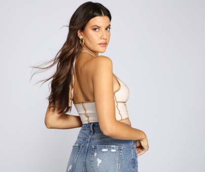 Taking The Plunge Ribbed Knit Halter Top - Lady Occasions