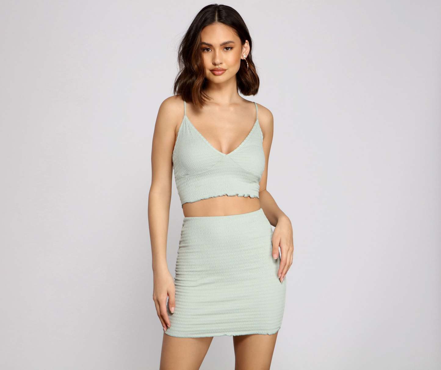 Stylish And Smocked Crop Top - Lady Occasions