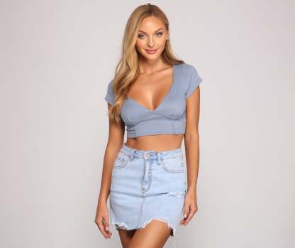 Keeping Knit Chic Ribbed Knit Crop Top - Lady Occasions
