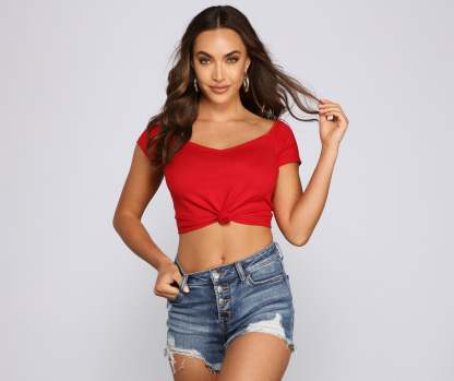 Sweet And Simple Crop Top - Lady Occasions