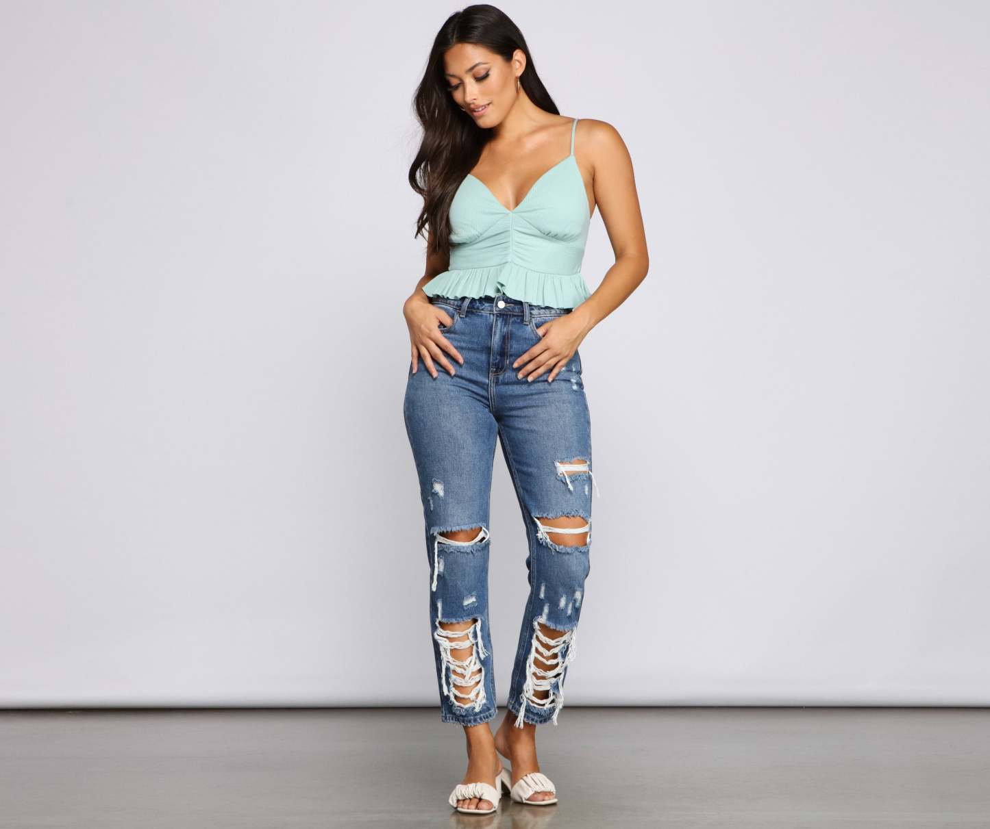 Flirty Flair Ruffled Crop Top - Lady Occasions