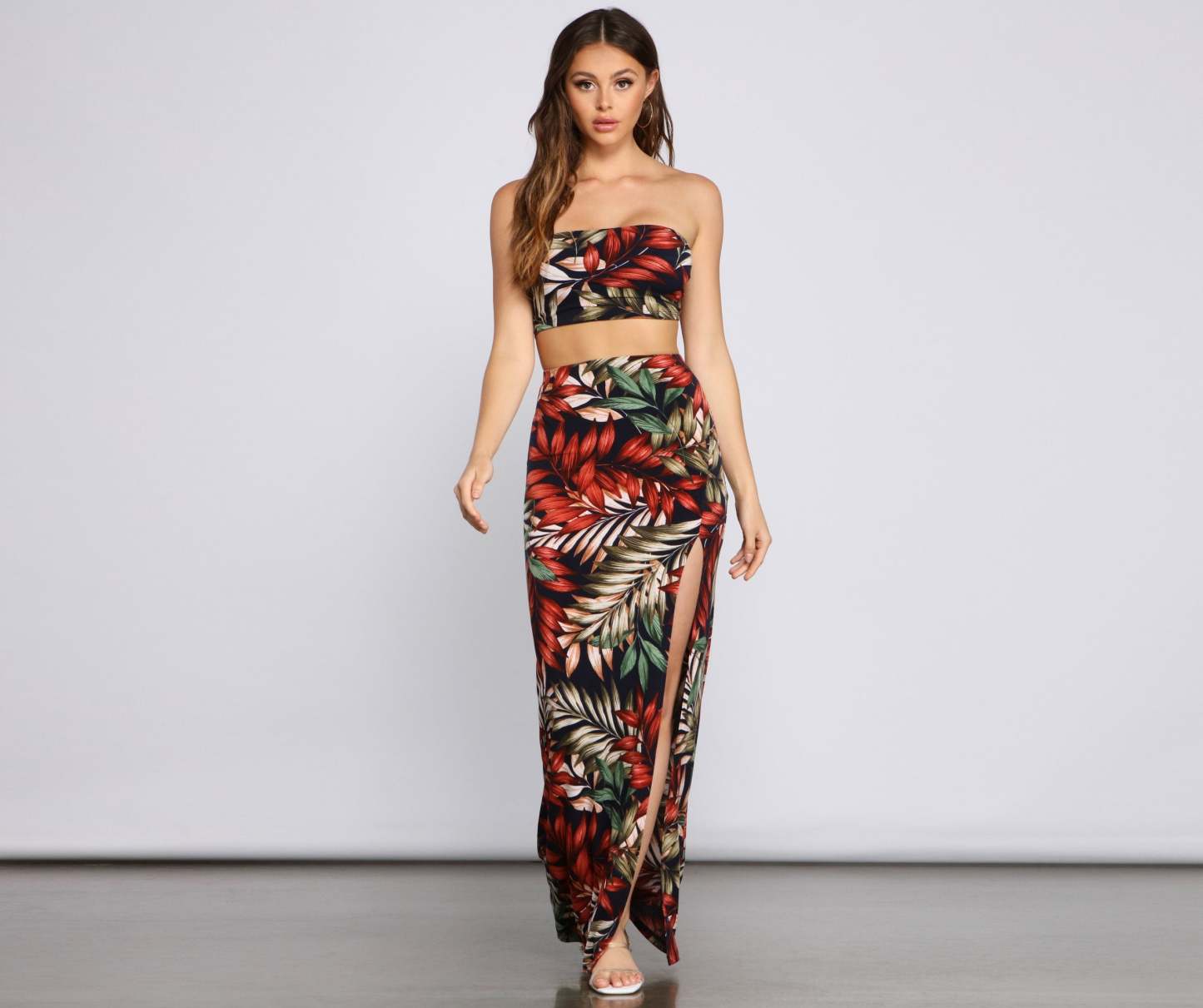 Tropical Palm Leaf Tube Top - Lady Occasions