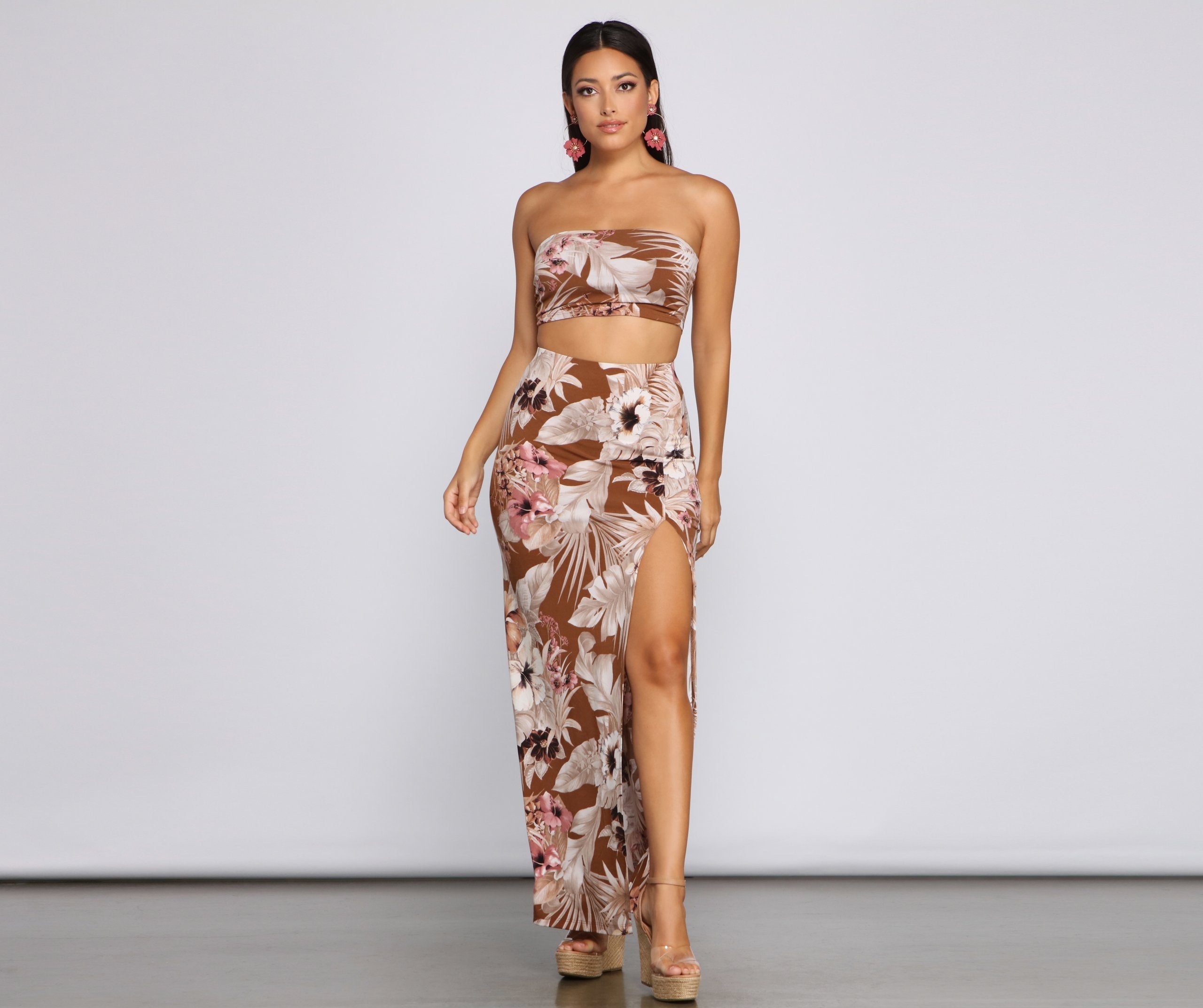 Tropical Palm Leaf Tube Top - Lady Occasions
