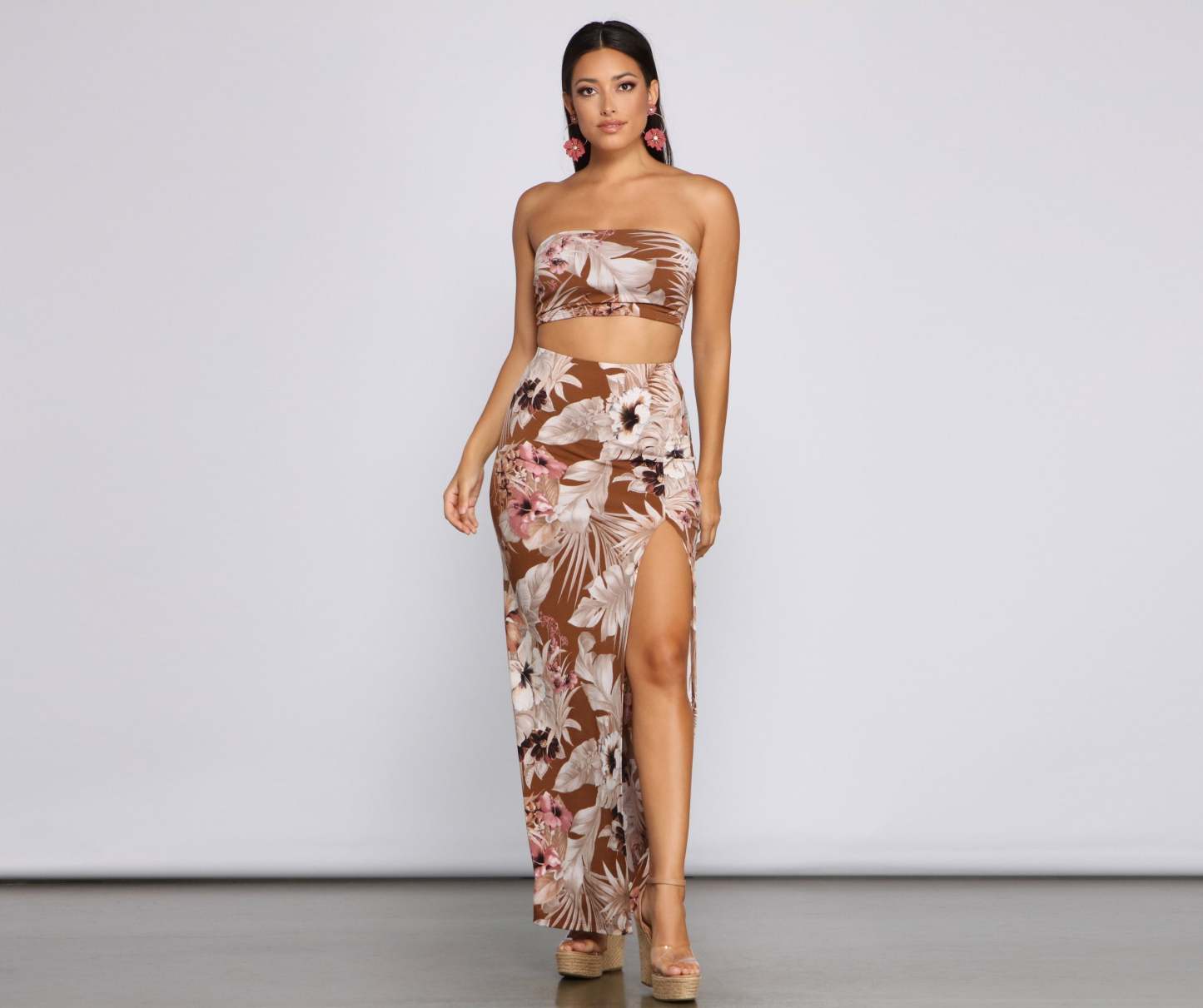 Tropical Palm Leaf Tube Top - Lady Occasions