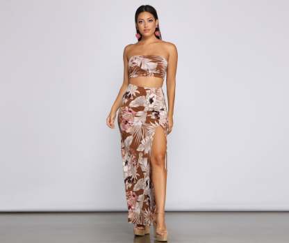 Tropical Palm Leaf Tube Top - Lady Occasions