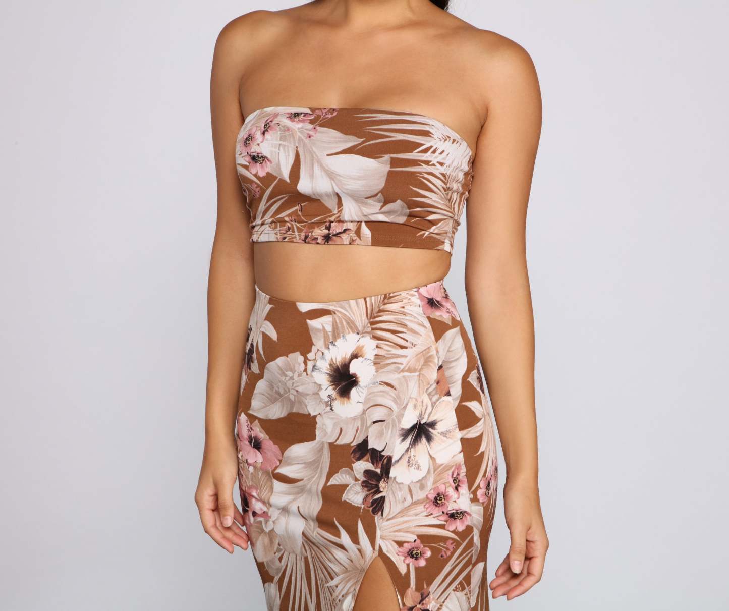 Tropical Palm Leaf Tube Top - Lady Occasions