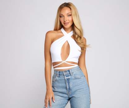 Sultry Vibes Cutout Halter Top - Lady Occasions